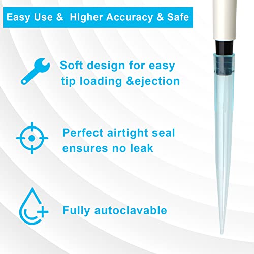 ONiLAB Pipette Tips 1000 UL/ 1mL 500 PCS Clear Blue Laboratory Universal Plastic Liquid Pipettor Tips Polypropylene (PP) Autoclavable - size: 1mL(500PCS)