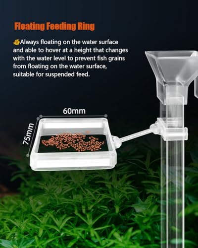 KINGYEENUO Shrimp Feeder Set - Aquarium Fish Feeder Tube Kit with Feeding Ring, Cleaning Brush, Tank Feeding Tube
