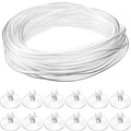 Boao 12 Pcs 32.8 ft Aquarium Co2 Proof Tubing Clear Airline Tubing Co2 Hose 5/16 Inch Suction Cups Aquarium Air Pump Accessories for Fish Tank