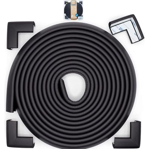 Roving Cove Slimfit Corner Edge Protector for Baby Proofing (Small 15ft Edge 4 Corners), Furniture Safety Bumper Guard, Soft NBR Rubber Foam, 3M Adhesive, Onyx Black - color: Onyx Black, size: Small 15 feet