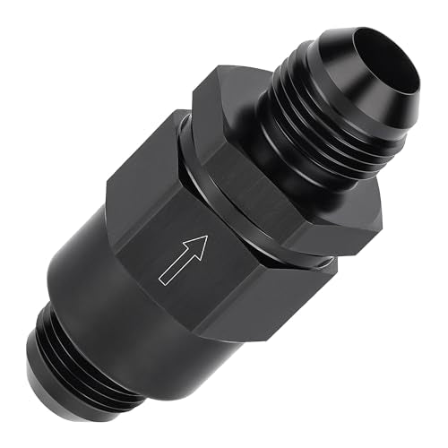 EVIL ENERGY 10AN Male Non Return One Way Check Valve Fitting Aluminum Black - size: 10AN(7/8-14 UNF)