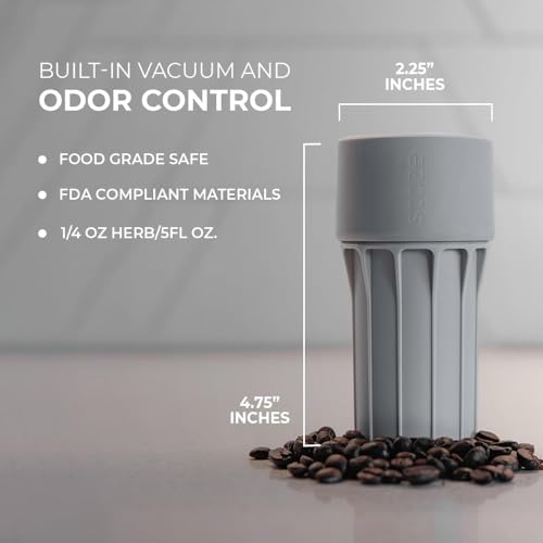 Staze Air Tight Smell Proof Container (148ml) - Vacuum Seal Jar, Waterproof Food Storage Canister, Portable Small Smell Proof Jar for Coffee, Herb, Spice & Gummies - (SHROOM) - color: SHROOM
