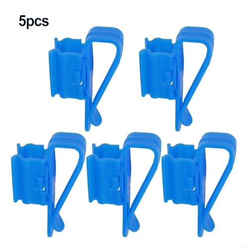 5-Pack ABS Plastic Fish Tank Clamp Water Pipe Holder, Secure Aquarium Hose Mounting for 8-16mm Diameter Tubes, Anti-Slip for Easy Cleaning and Water Change Maintenance in Tanks or Buckets, Black and - color: blue