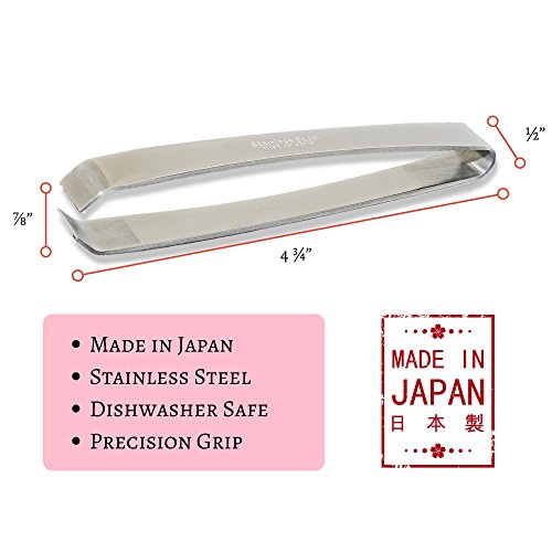[MADE IN JAPAN] Kwizing Fish Bone Tweezers by RCI GLOBAL - Non-Slip, Precision Grip - Debone Salmon, Bass, Catfish - Stainless Steel Handmade Japanese Craftsmanship (4 3/4") - size: 4 3/4" - 1 pack