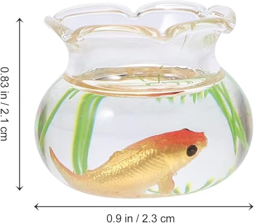 2Pcs 1/12 Scale Accessories Dollhouses Fish Tank，1: 12 Scale Miniature Fish Bowl Miniature Dollhouse Accessories for Garden Scene Decor Desktop Ornaments，Dollhouse Decor，Dollhouse Accessories