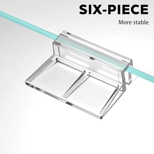 CIATBYYJ 6Pcs Small Aquarium Lid Clips, 6mm Acrylic Fish Tank Lid Holder for Rimless Aquarium Glass Top