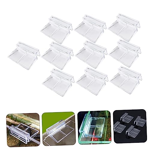 VANZACK Stable Performance Acrylic Material Aquarium Bracket 10pcs Clips for Lid Easy to Clean and - size: 5.5X5X1.8CM
