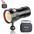 B24 Dive Light Underwater Flashlight 9000Lumens Underwater Video Lights 80m Scuba Dive Light Diving Flashlight for Under Water Sports,Underwater Video Shooting and Photography - color: Sealion B24