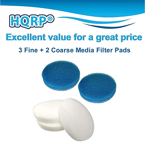 HQRP Fine and Coarse Media Filter Pads (3+2) Compatible with Eheim Classic 600/2217 External Aquarium Canister Filter