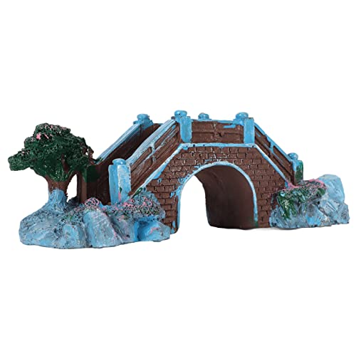 Fish Tank Arch Bridge Decor Resin Aquarium Ornament Simulation Stone Design Landscape Decoration for Fish Tank Hideout Place Size 15cm x 6cm x 5.5cm