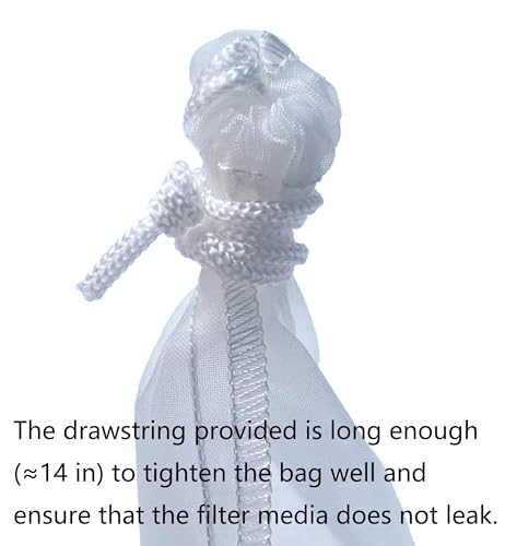 3 Pack 180 Micron Aquarium Filter Bags,Reusable Extra Fine Mesh Media Filter Bags with Drawstring,Applicable to Aquarium Filter impurities,Very Fine Resins Filter (7.5x3.6in)