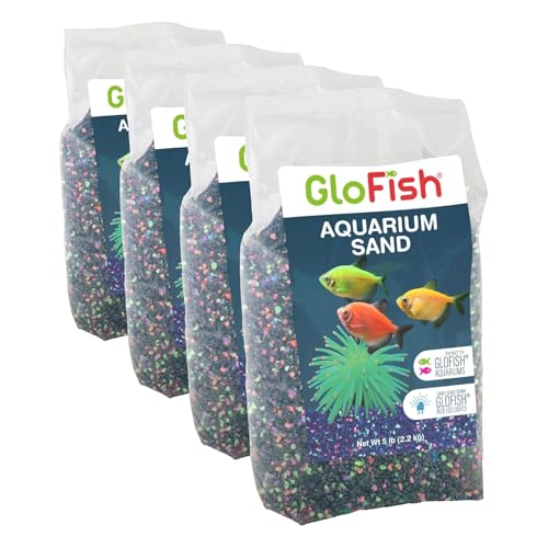 GloFish Aquarium Sand 5 Pounds, Black with Highlights, Complements Tanks and Décor, (AQ-78485) (Pack of 4) - color: Black, size: 5 (Pack of 4)