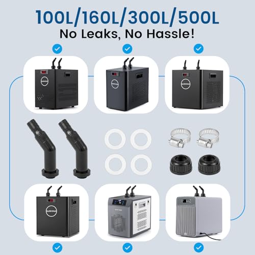 BAOSHISHAN Aquarium Chiller Fitting Kit, Water Hose Connector Accessories | One Set (1 Set)