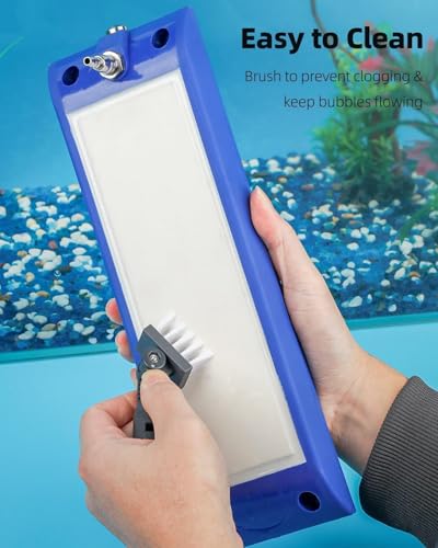 Pawfly Aquarium Air Stone, 11" Nano Air Bubble Curtain Wall, Self-Sinking Design Aquarium Bubbler Decorations for Freshwater Saltwater, Oxygen Bubble Diffuser for Pond & Hydroponics, Blue