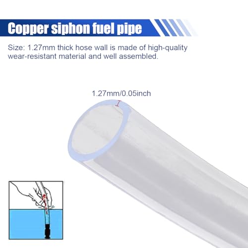 Shaker Siphon Hose for Gasoline, Gasoline Fuel Transfer Pump, Hand Pump Self Priming, 10Ft, 1/2'' Copper Valve Siphon Hose, for Gas Diesel Oil Liquid Water(3 m) - size: 3 m