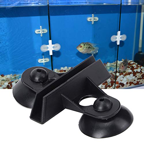 Alomejor Aquarium PVC Fish Tank Separator Divider Support Clamp/Holder for Breeding Fish Tank, 40PCS Blackwhite Suction Cup Separating Board, Suitable for 5-6mm Glass (Black) (Black) - color: Black