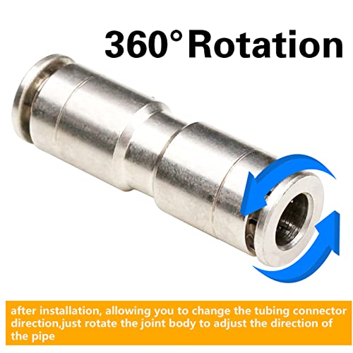 4mm Union Straight Push to connect fittings Stainless Steel Pneumatic Push Connectors,CEKER 4mm x 4mm Tube Quick Connect Fittings Air Line Fittings for 4mm Tube 2Pack - size: 4 mm, style: STRAIGHT