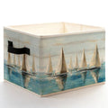 Sailboat Nautical Storage Bins Box with Handles, Coastal Beach Abstract Ocean Landscape Foldable Basket Toybox for Beach House Bedroom Bathroom Home Clothes Toys Books - color: color-7