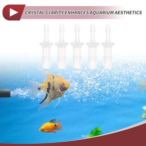 5 Pcs Aquarium Plastic Hose Barb Fitting 5/32" to 1/4" Hose ID Connectors Clear Plastic - size: 5/32"-1/4"