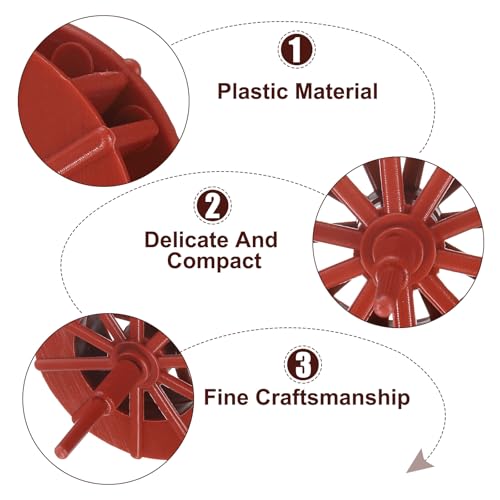 uxcell 2 Pcs Fountain Water Wheel, 1.4 Inch Desktop Fortune Statue Aquarium Wheels Decor Water Fountains Wheel Red
