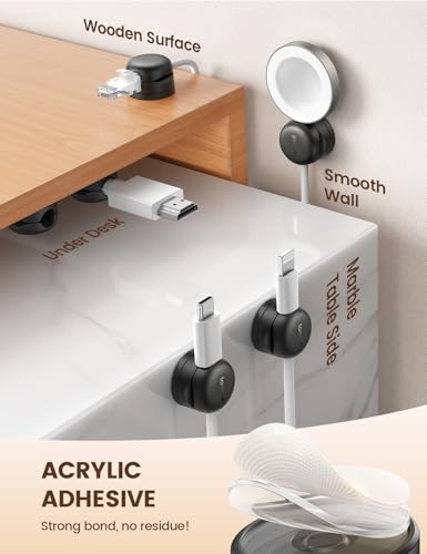 Lamicall 12Pack Rotatable Cord Organizer, Desk Office Nightstand Accessories - Cable Management Clips, Desk Phone Charger Holder Gadgets, Wire Organizer Keeper Home Workspace Dorm Organizers - size: 12Pack - Rotatable