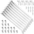 12 Inch Wire Shelf Brackets Set, 8 Pack Metal White Closet Support Bracket with End Brackets & Clips for Wire Shelving Wall Bracket Installation, Support Wire Closet Shelves Racks (8 Pack) - size: 8 Pack