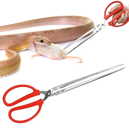 Heavy Duty Snake Feeding Tongs,15" Extra Long Stainless Steel Reptile Feeding Tongs Tweezers for Ball Python,Fish Aquariums, Reptiles Snakes, Tank Accessories Terrarium Supplies