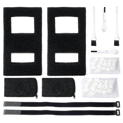 A1376 Aquarium Filter Media Kit Compatible with Fluval Betta Flex Spec Evo Series Desktop Aquarium Filters Foam with Ceramic Rings Brushes and Cords Replacement Set, 2 Set
