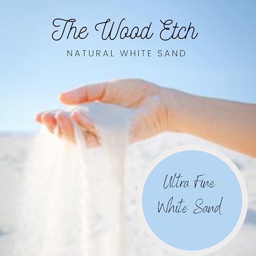 The Wood Etch 5 lb Natural White Sand for Sandbox, Sand Art, Home Decor, Sensory Bin, Aquarium & More, Odorless, Non-Toxic, Safe for Kids & Pets, Versatile, and Clump-Free for Easy Handling