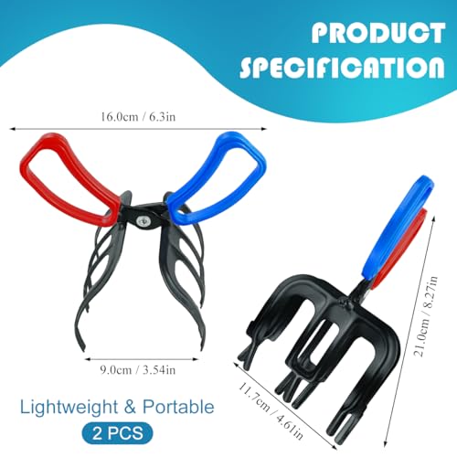 2 Pcs 3 Claw Fish Gripper, Fishing Pliers Gripper, Multifunctional Metal Fish Control, Non-Slip Fish Grabber Tool Clamp Forceps Secure Grip on Diverse Freshwater Fish Grip Tackle Holder