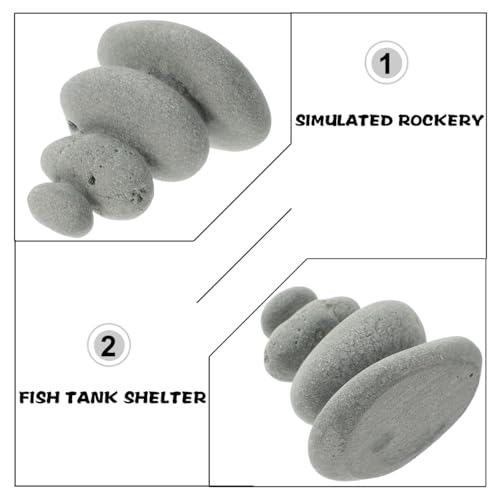 Balacoo Balanced Stones Cairn for Zen Garden Decor: Realistic Stacked Stone Ornament for Sand Table, Fish Tank, Micro Landscape Decoration - 2.56"