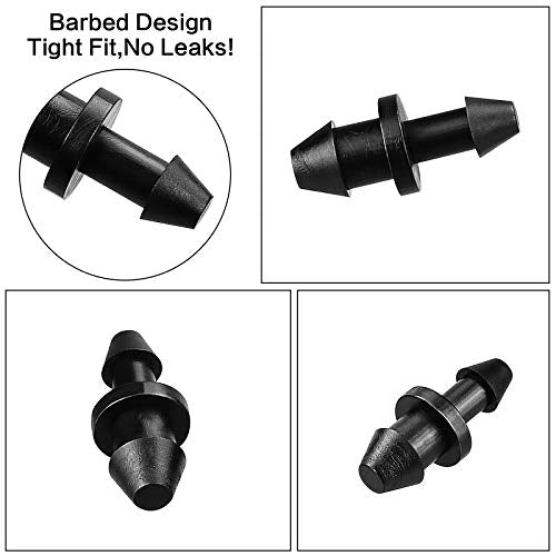 70 Pack Drip Irrigation Universal 1/4" Barbed End Plug Fittings, Barbed Connectors for Drip or Sprinkler System - size: 70P-End Plug Fittings