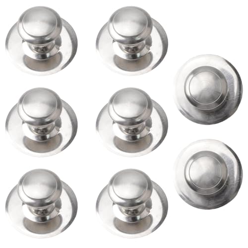 MOROBOR Stainless Steel Drawer Knobs, 8pcs Self-Stick Cabinet Pulls, 0.9Inch Adhesive Sliding Door Handle with Mounting Screws for Glass Cabinet Cupboard Drawer (Brushed Silver) - color: Brushed Silver, size: 0.9Inch