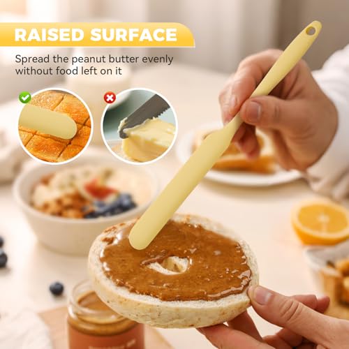 3 Pcs Silicone Jar Spatula Set, Sourdough Spurtle, Jar Scraper, Long Handle Thin Spatulas, Perfect for Jars, Bottles, Containers, Mixing, Scraping, Spreading Jam, Cake Icing and Sourdough Tools. (3)