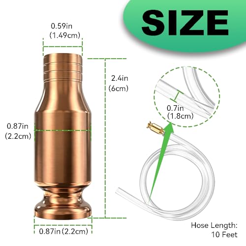 Shaker Siphon Hose for Fuel Transfer Pump 1/2'' Copper Valve Syphon Hose Gas Siphon Pump for Gasoline, Oil, Diesel, Water, Liquid Self Priming Shaker Siphon Hand Pump Tube (10 feet) - size: 10 Feet