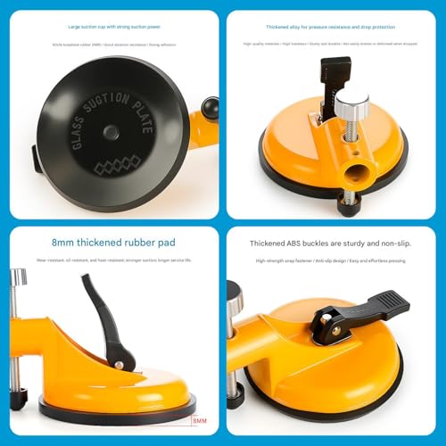 Seam Setter Stone Leveling Tool with Rubber Pad, Adjustable Height Vacuum Suction Clamp for Countertop Granite Marble Quartz Slabs