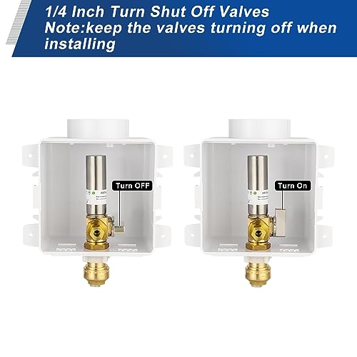 EFIELD Universal Ice Maker Box,1/2-Inch Push fit Inlet Connection with Installed 1/4-Turn Ball Valve with Stainless Steel Arrestor,(IM031) - size: with SS Arrestor, style: Push Fit