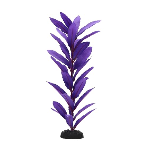 2-Pack 12 Inch Aquarium Silk Aquarium Plants, Artificial Plastic Plant for Small Tank, Goldfish, Fish Hides (Purple, 12 Inch)