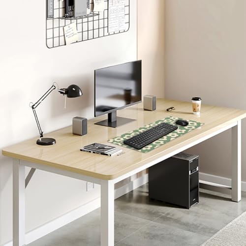 Green Daisy Flowers Desk Pad Mouse Pad,Large Daisies Floral Mouse Mat with Stitched Edges,Non-Slip Rubber Base Mousepad for Office PC Keyboard Laptop and Home Work Desk Mat(27.5X11.8 in) - color: Green Daisy