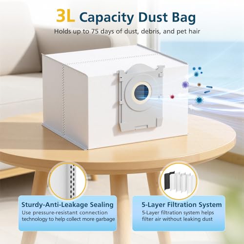 T80 OMNI Replacement Parts for ECOVACS DEEBOT T80 Omni/for Yeedi M14 Plus Robot Vacuum and Mop, includes Main Brushes, Roller Mops, Hepa Filters, Dust Bags, and Side Brushes - style: T80 Omni