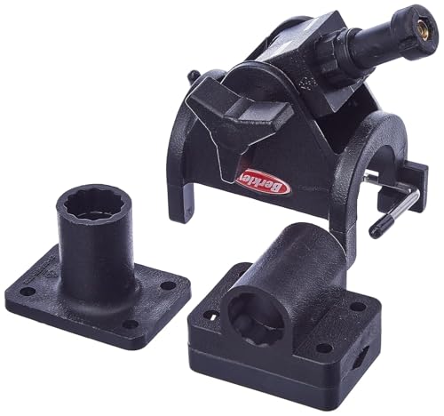 Berkley Quick-Set Boat Rod Holder, Sturdy Polypropylene Construction, Mountable with Locking Mechanism, Fits Easily on the Side or Top of the Gunwale or Other Boat Railings Black - style: Quick Set Rod Holder