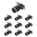 10Pcs Push to Connect Air Flow Control Valve, Black 5/16in Tube OD x M5 Male Thread 90 Degree Elbow Speed Control Valve Pneumatic Connector Quick Fittings - size: Male Thread M5 x Black (10pcs)
