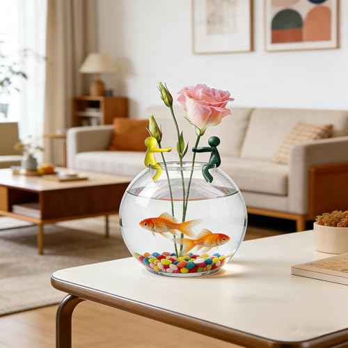 Aquarium Artificial Plastic Plants Decoration, Aquarium Decor Set, Goldfish Betta Fish Tank Decorations, 3 PCS Fish Tank Accessories, Artificial Aquarium Plants Holders, Tank Accessories Decor