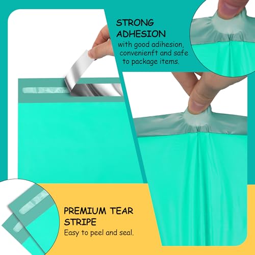 Poly Mailers 6x9 inch 100 Pcs, Plastic Mailing Envelopes with 2.4mil Thickness, Waterproof and Tear-resistant Shipping Bags for Clothing, Tamper Proof Self-Seal Mailers Poly Bags, Teal - color: Teal, size: 6x9 Inch 100 Pcs