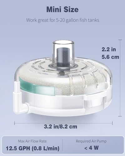 Pawfly Mini Aquarium Sponge Filter, Fish Tank Internal Filter with Foam and Air Stone Submersible Bio Sponge Filter for Fish Tanks up to 5-20 Gallon (Air Pump Not Included) - size: Medium