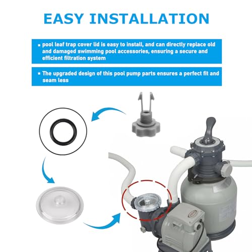 SF15110 Pool Leaf Trap Cover Lid with O-Rings and Valve, Fits Intex 11823, SF80110-2, SF80110-1, ECO15110-2 Models, 12 Inch Sand Filter Pump Replacement Parts