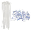 30 Packs Aquarium Suction Cup Holders with Cable Ties Clear Plastic Fish Tank Suction Cup Clips for Plants and Moss