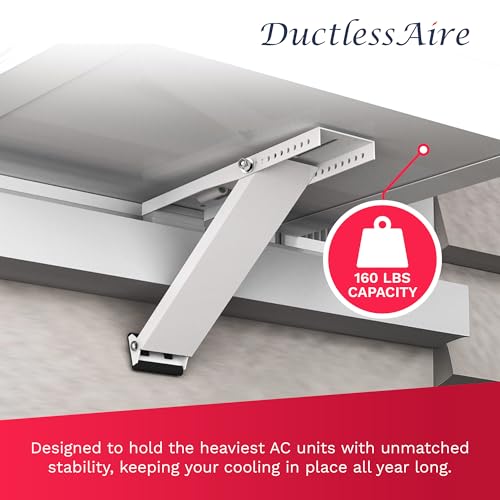 DuctlessAire DA-160 Wall Mount Support Bracket - Heavy Duty Air Conditioner Support Brackets - Air Conditioner Window Unit, Mini Split, HVAC Brackets - Outdoor Wall Mounted Window AC Bracket (160 lbs) - size: 160 lbs
