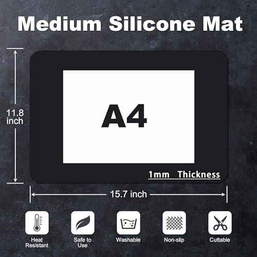 Silicone Mats for Kitchen Counter-Trimmable Protector Pads (2PCS) | Non-Slip, Heat Resistant, Multipurpose, Countertop Protector for Air Fryer & Crafts Kids - 15.7''x 11.8'' x 0.04'', Black - color: Black, size: (M1 - 15.7''x 11.8‘’x 0.04'')