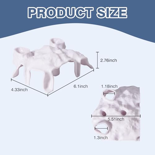 Aquarium Corner Cave, Underground Aquarium Cave Tunnel, Corner Viewing Fish Tank Hideout, Under Gravel Tunnel for Fish and Shrimp (White) - color: White